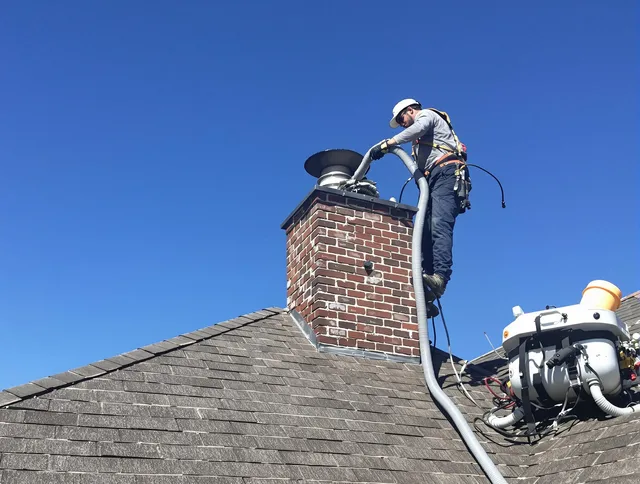 Dedicated Azusa Chimney Sweep team member cleaning a chimney in Azusa, CA