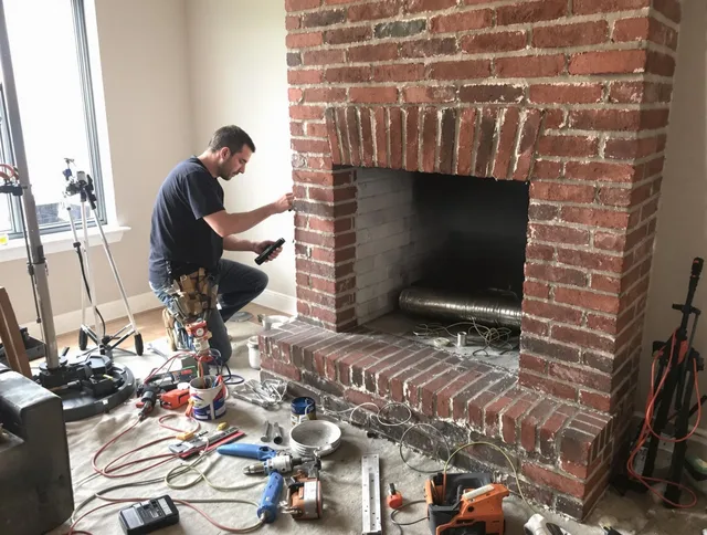 Azusa Chimney Sweep specialist finalizing chimney liner service in Azusa, CA
