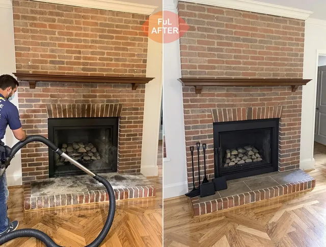 Azusa Chimney Sweep carefully sanitizing a fireplace in Azusa, CA